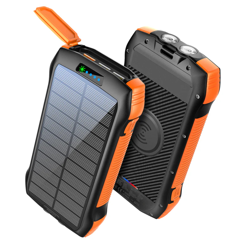 Promate SolarTank-20PDQi 20000mAh Rugged EcoLight Solar Power Bank