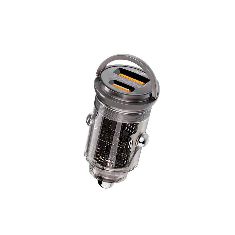 Promate TransDrive-65W RapidCharge Transparent Mini Car Charger